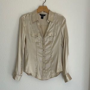 White House Black Market Silk Blouse 0